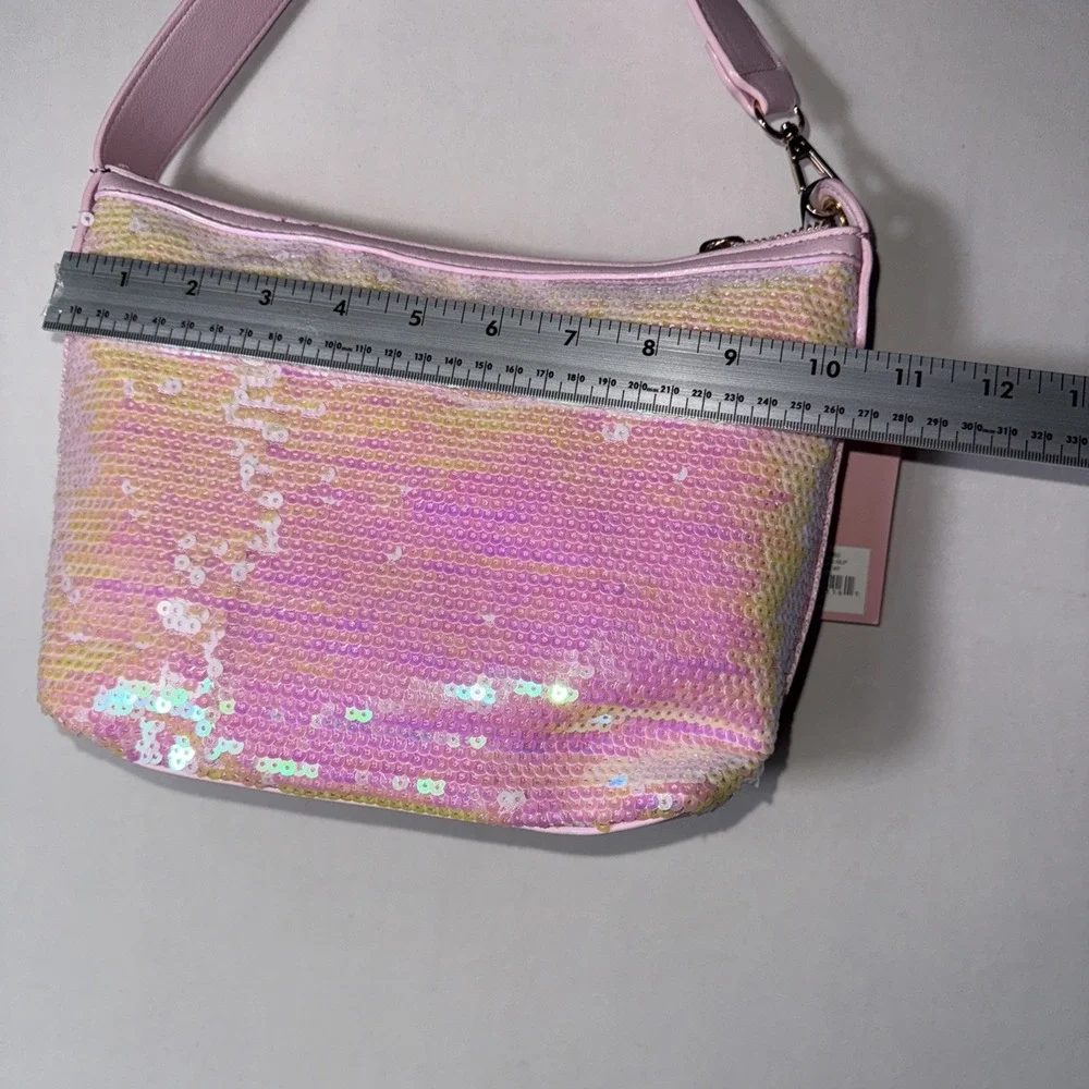 NWT Juicy Couture Women's Blank Canvas Hobo Handbag Light Pink‎ Sequins